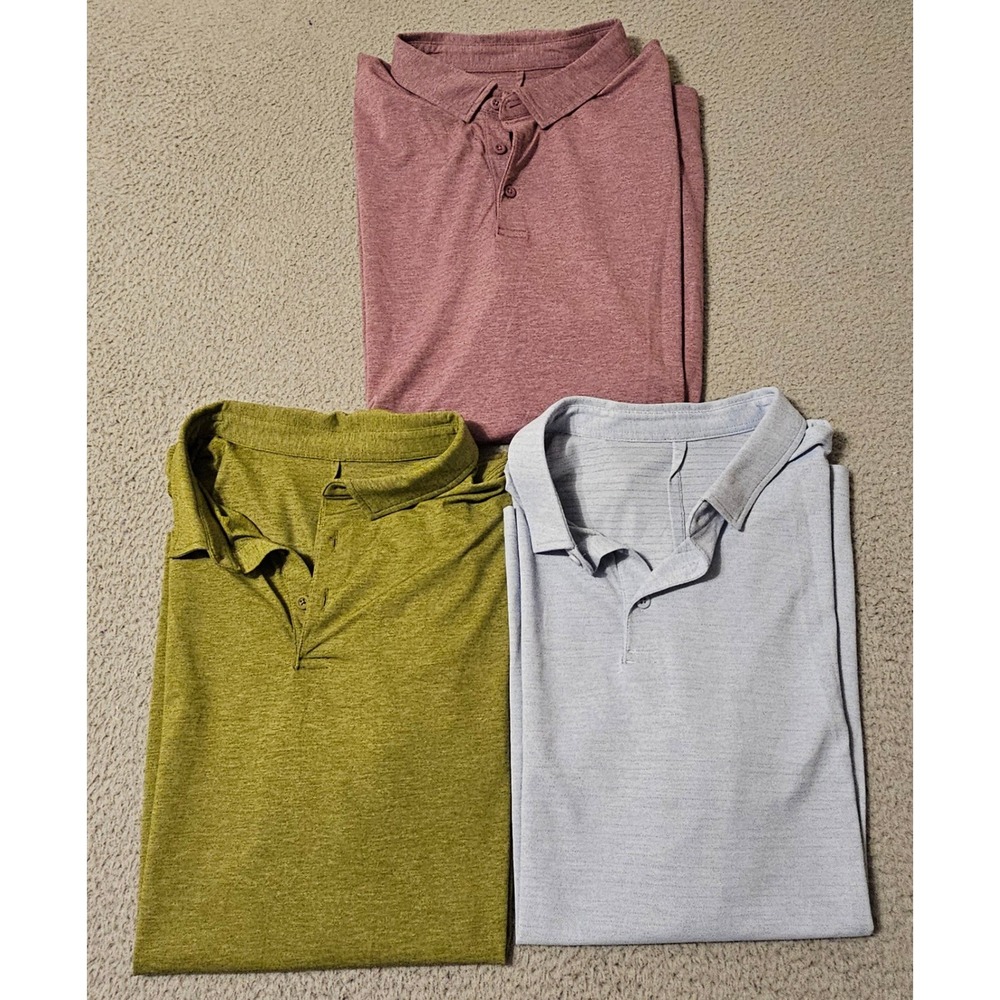 Lululemon Lot of (3) Evolution Polo Shirt Mens Size XL Short Sleeve Heathered